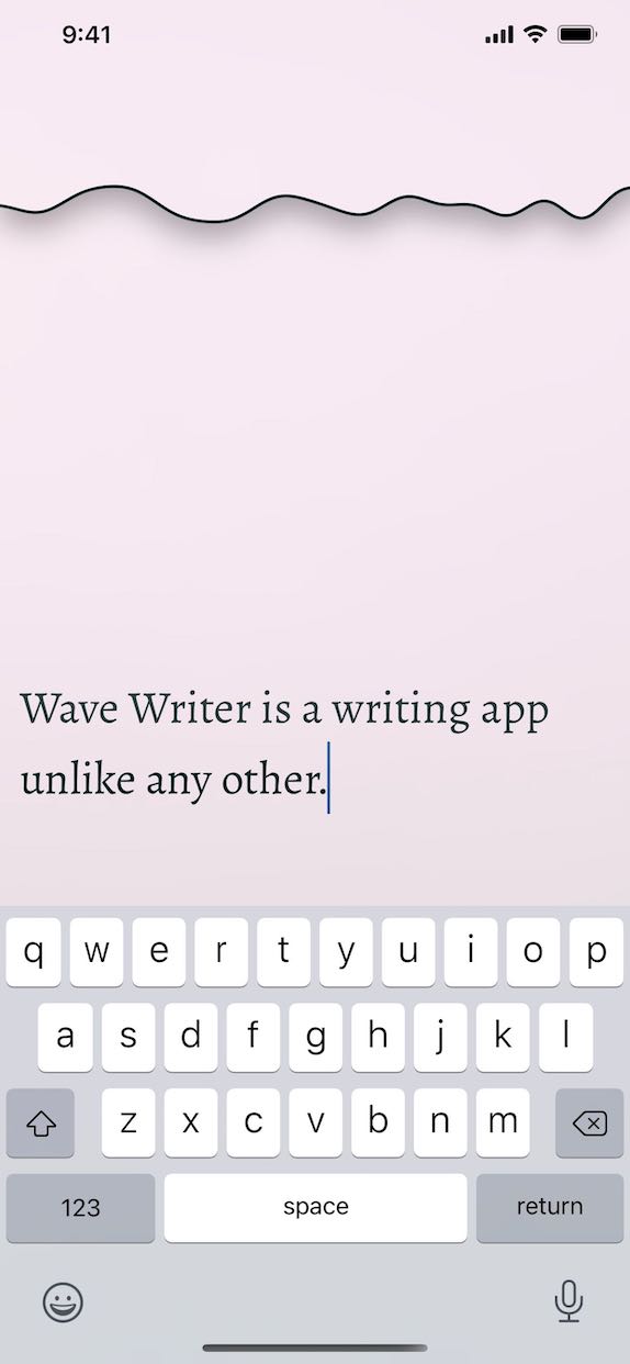 Screenshot of Wave Writer app